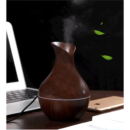 Humidifier Essential Oil Diffuser Wood Grain 7Color Changing