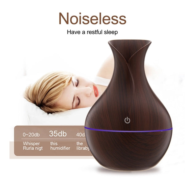 Humidifier Essential Oil Diffuser Wood Grain 7Color Changing