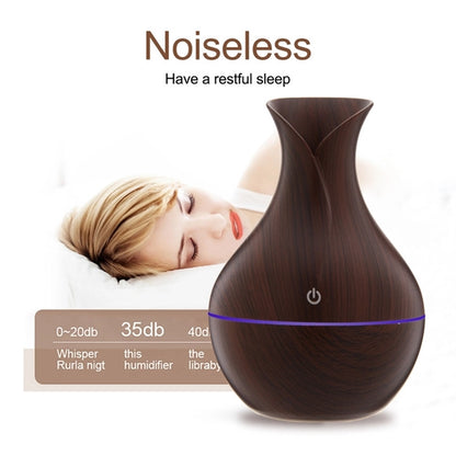 Humidifier Essential Oil Diffuser Wood Grain 7Color Changing