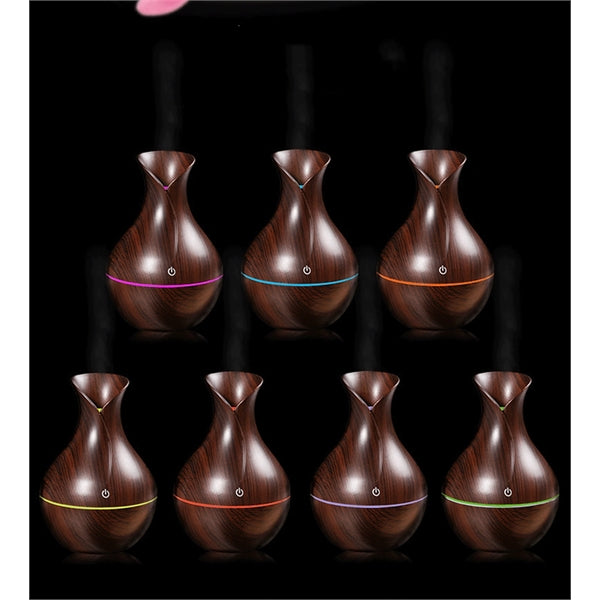 Humidifier Essential Oil Diffuser Wood Grain 7Color Changing