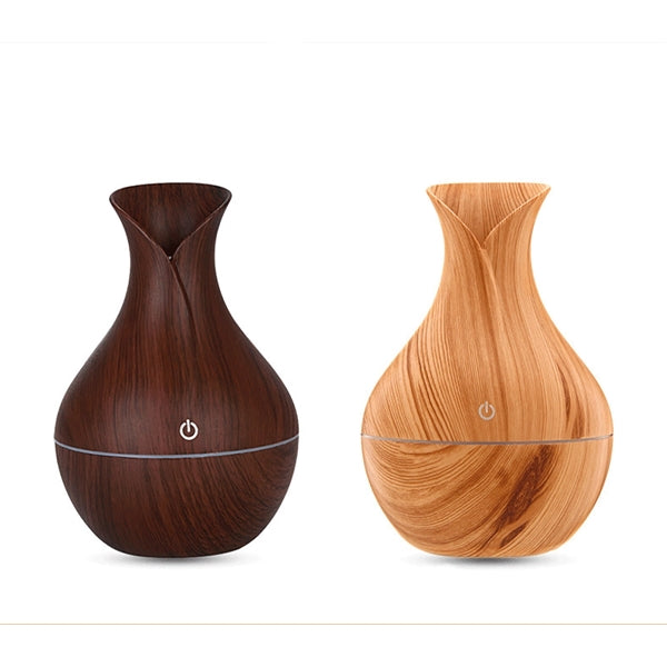 Humidifier Essential Oil Diffuser Wood Grain 7Color Changing