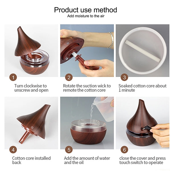 Small humidifier, 300ML Wood Grain humidifiers