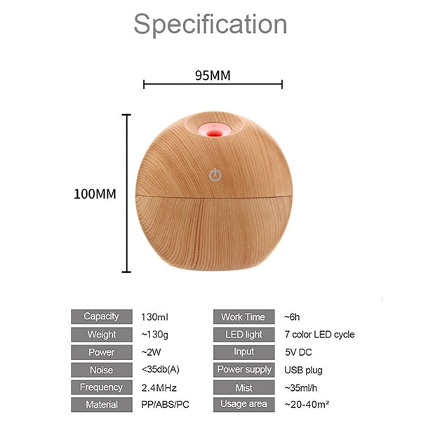 Round wood grain humidifier