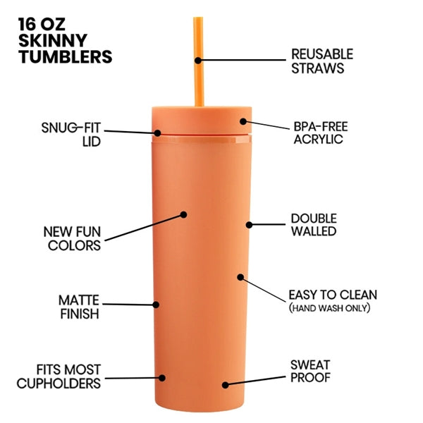 Tumblers with Lids16oz Colored Acrylic Cups with Lids Straws
