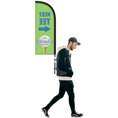 Basic Single Reverse Half Drop Style Backpack Flag Kit