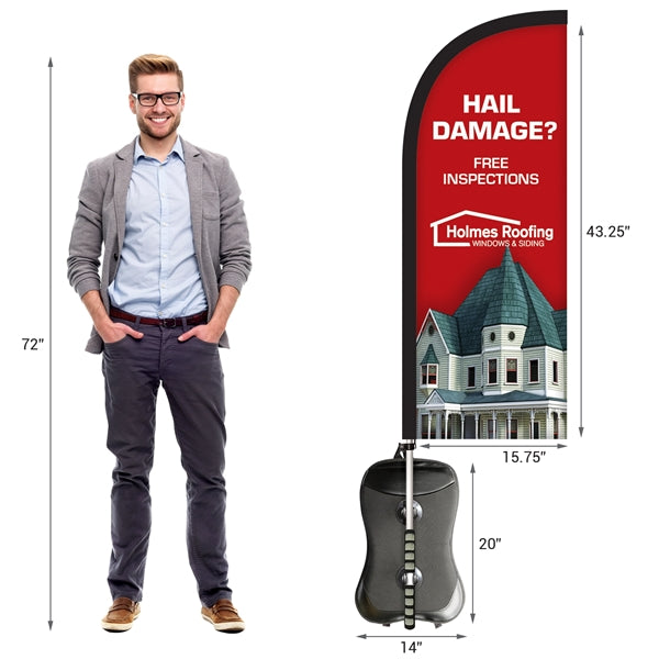 Basic Single Reverse Half Drop Style Backpack Flag Kit