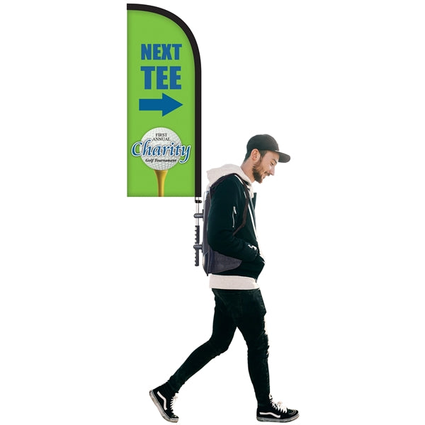 Basic Double Sided Half Drop Style Backpack Flag Kit