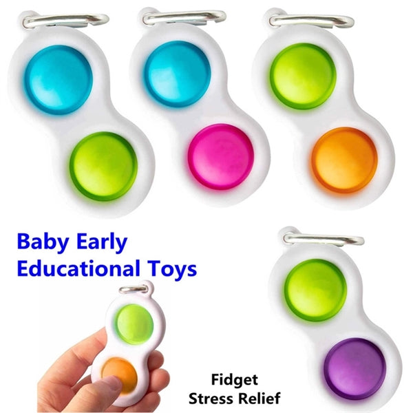 Children Adult Simple Dimple Fidget Keychain Toy