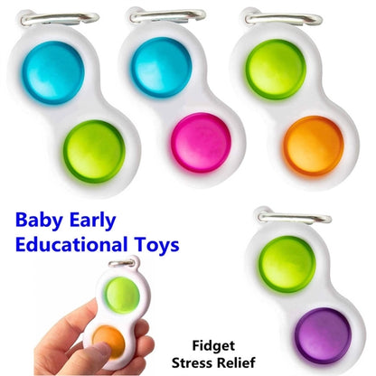 Children Adult Simple Dimple Fidget Keychain Toy