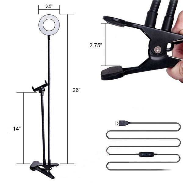 3.5" Desktop Selfie Ring Light with Stand
