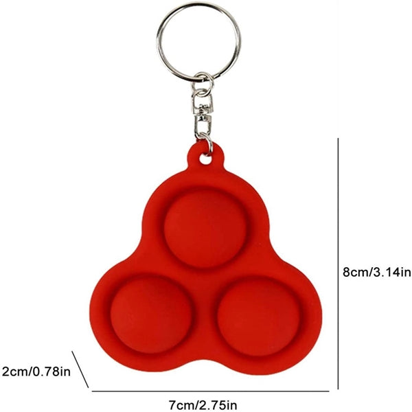 Fidget simple dimple toy Key Ring Triangular Circle