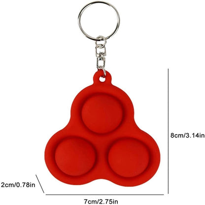 Fidget simple dimple toy Key Ring Triangular Circle