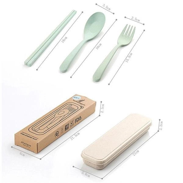 3 Piece Portable Flatware Set With Case