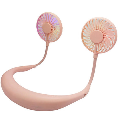 Neckband Fan with USB Charging and LED Light