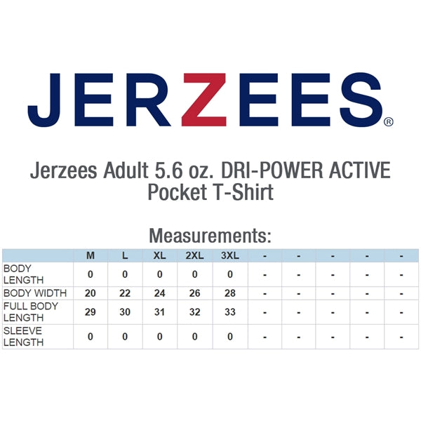 Jerzees 5.6 oz 50:50 Cotton / Polyester T-Shirt w/ Pocket