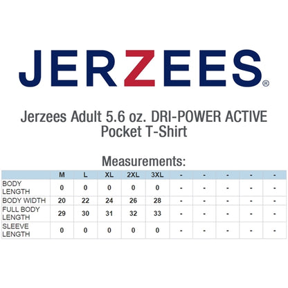 Jerzees 5.6 oz 50:50 Cotton / Polyester T-Shirt w/ Pocket