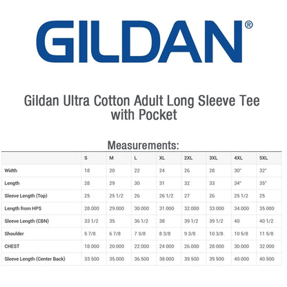 Gildan Ultra Cotton 6.1 oz 100% Preshrunk Long Sleeve Tshirt