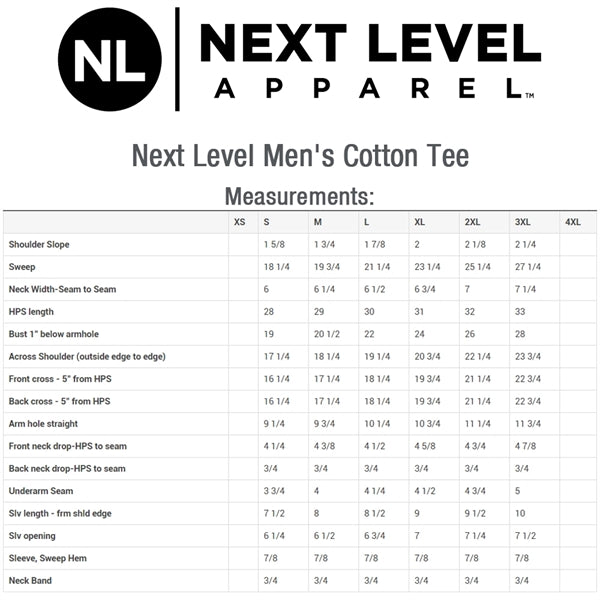 Next Level 4.3oz 100% Combed Cotton Mens T shirt Half-Sleeve