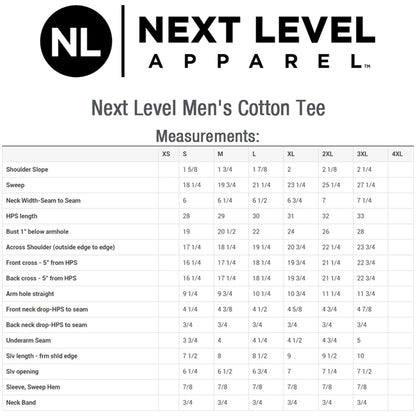 Next Level 4.3oz 100% Combed Cotton Mens T shirt Half-Sleeve