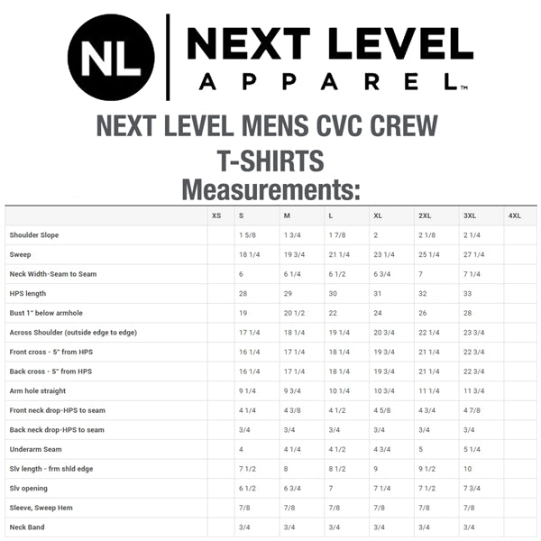 Next Level 4.3 oz 60/40 Combed Cotton/Polyester Mens T-shirt