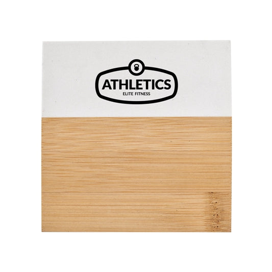 Square-Shaped Bamboo and Marble-Designed Coaster