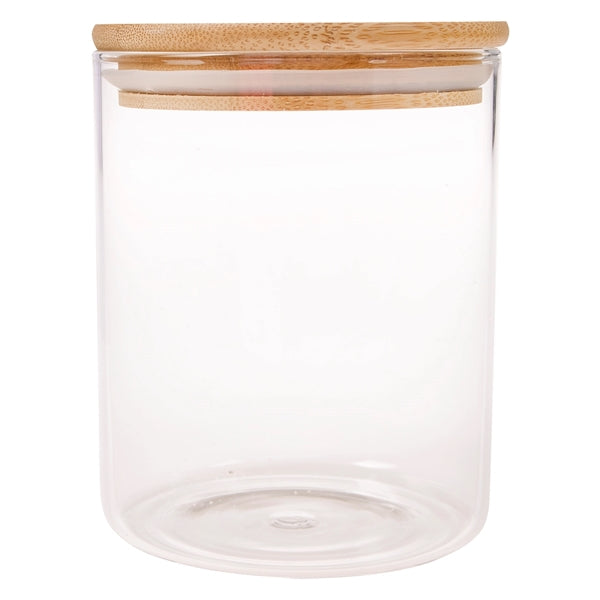 Bamboo Lid-Covered Glass Container