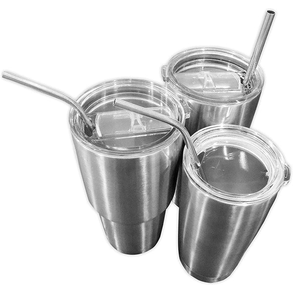 8.46" Bamboo Knife/Fork/Spoon Stainless Steel Straw Set
