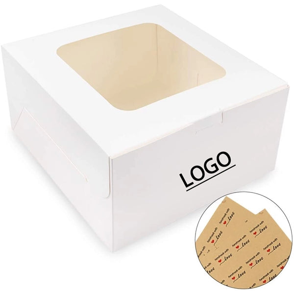 10x10x5 Inches White Bakery Boxes with Window