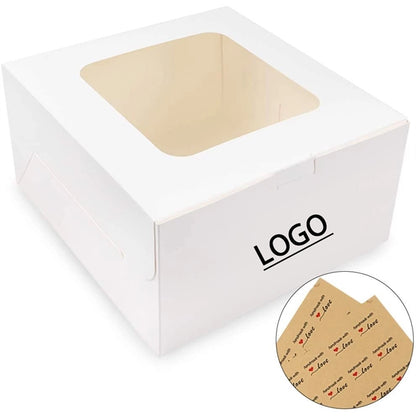 10x10x5 Inches White Bakery Boxes with Window