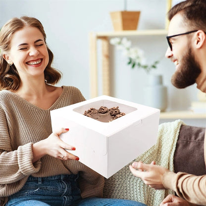 10x10x5 Inches White Bakery Boxes with Window