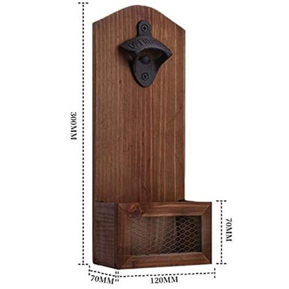 Wall Mounted Beer Opener with Caps Catcher