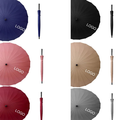 Windproof Waterproof 24 Ribs Folding Fabric Golf Umbrella