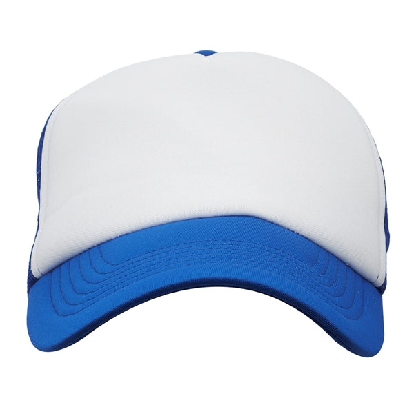 Two Tone Polyester Baseball Caps w/ Custom Logo & Mesh Back
