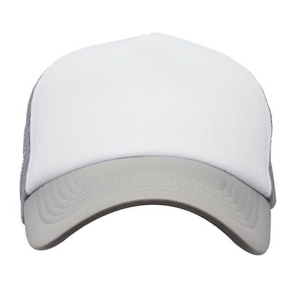 Two Tone Polyester Baseball Caps w/ Custom Logo & Mesh Back