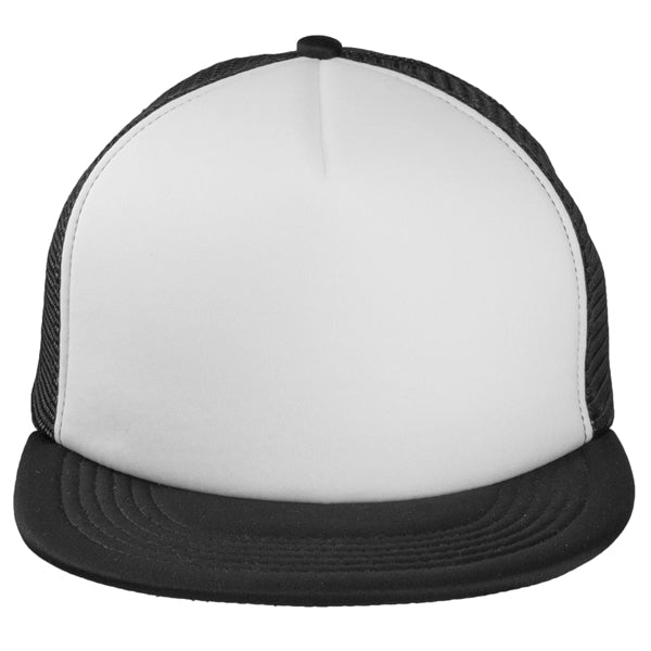 Classic Flat Bill Mesh Trucker Hats w/ Snap Closure Caps