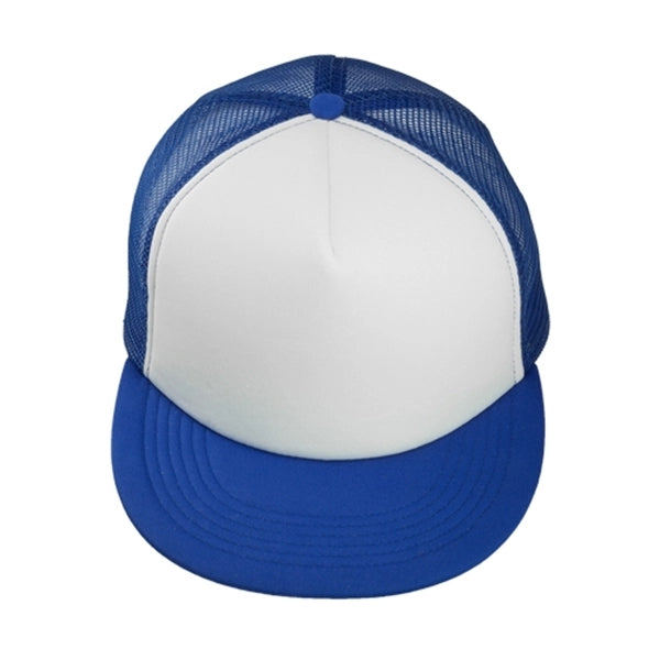 Classic Flat Bill Mesh Trucker Hats w/ Snap Closure Caps