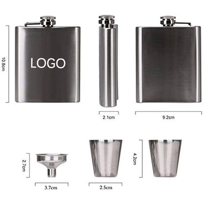 4pcs/set Stainless Steel Hip Flask, Shot Glass and Funnel