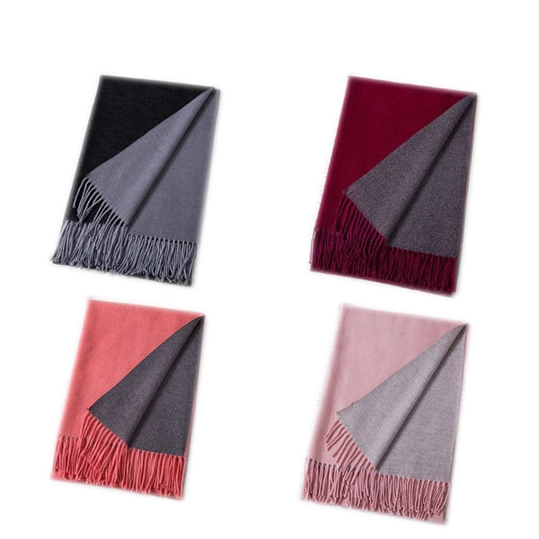 Reversible Cashmere Thick Tassel Shawl