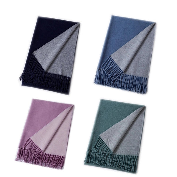 Reversible Cashmere Thick Tassel Shawl