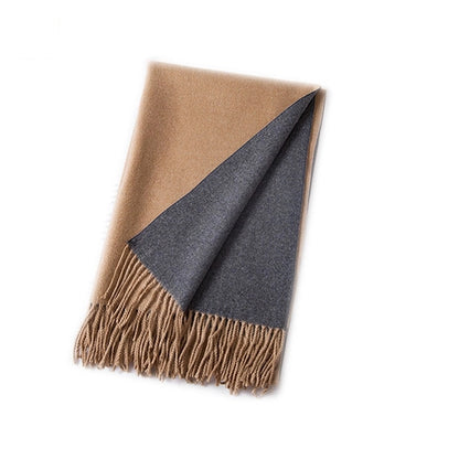 Reversible Cashmere Thick Tassel Shawl