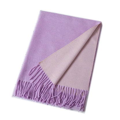 Reversible Cashmere Thick Tassel Shawl