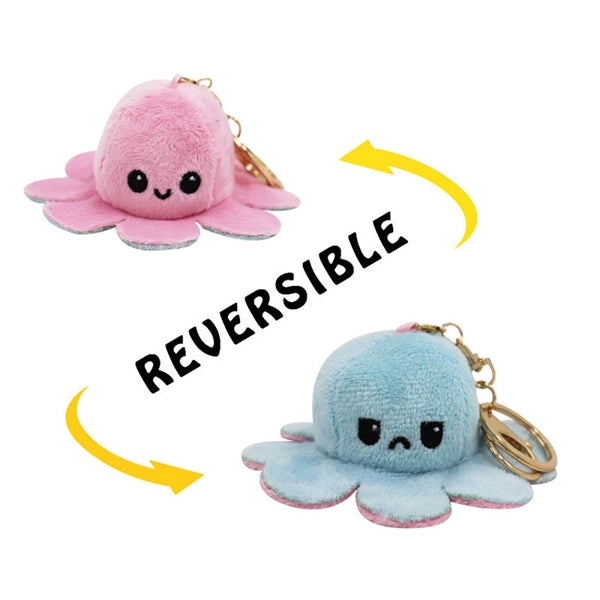 Reversible Octopus Plush Keychain