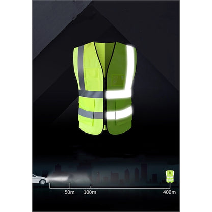 High Visibility Safety Vest, Large,Neon Yellow