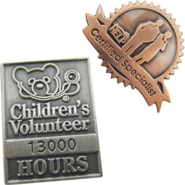 Die struck Antiqued Lapel Pins