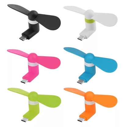 Portable Mini Fan Colorful and Powerful 2-in-1 for Phone