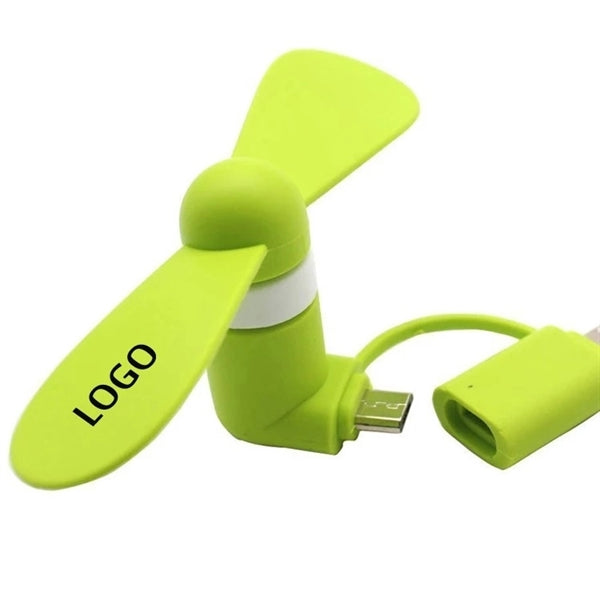 Portable Mini Fan Colorful and Powerful 2-in-1 for Phone