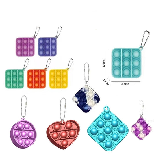 Hottest Push Pop Bubble Fidget Toy Keychains