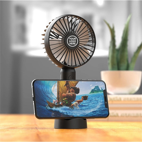 USB  Handheld Small Electric Fan with Mobile Phone Bracket