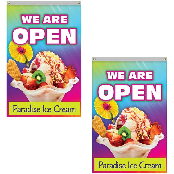 4' x 6' Double Sided Knitted Polyester Vertical Banners