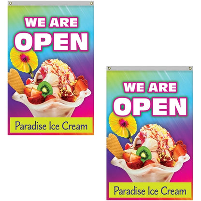 4' x 6' Double Sided Knitted Polyester Vertical Banners